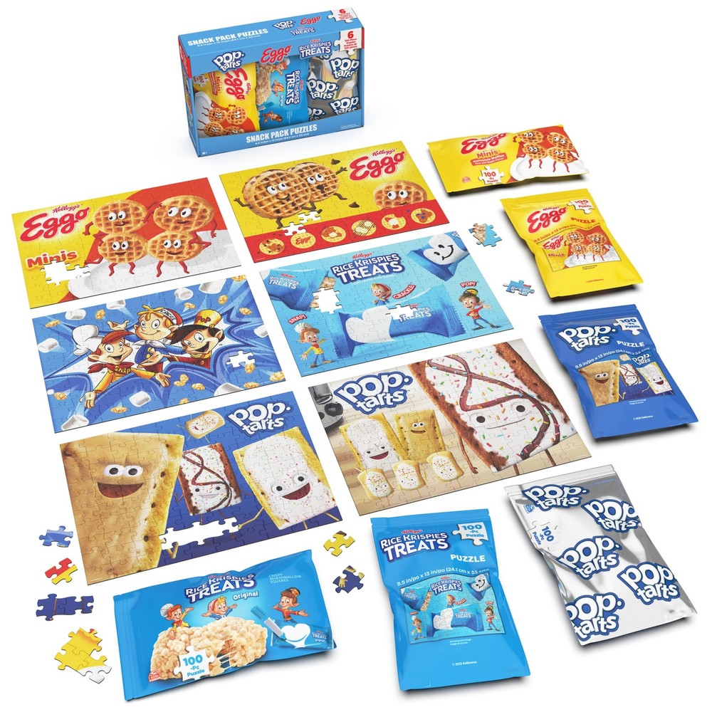 Spin Master Games, Snack Puzzles 6-Pack, 100 Pieces One Size, Multicolor