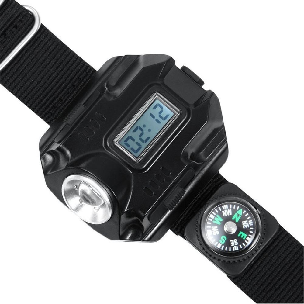 LED Wrist Watch Flashlight Torch Light USB Charging Rechargeable Flashlight D