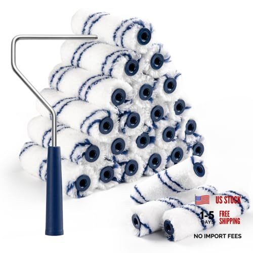 24 Pack 4 Inch Microfiber Paint Roller, Small 4 Inch Paint Roller Kit, 24 Pack