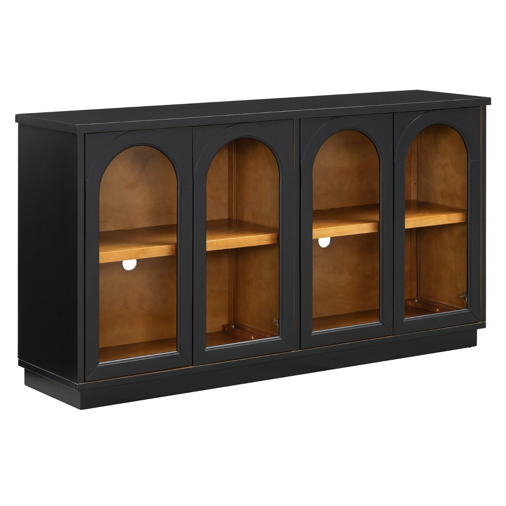 4-Door Storage Cabinet Buffet Sideboard with Adjustable Shelves for Kitchen