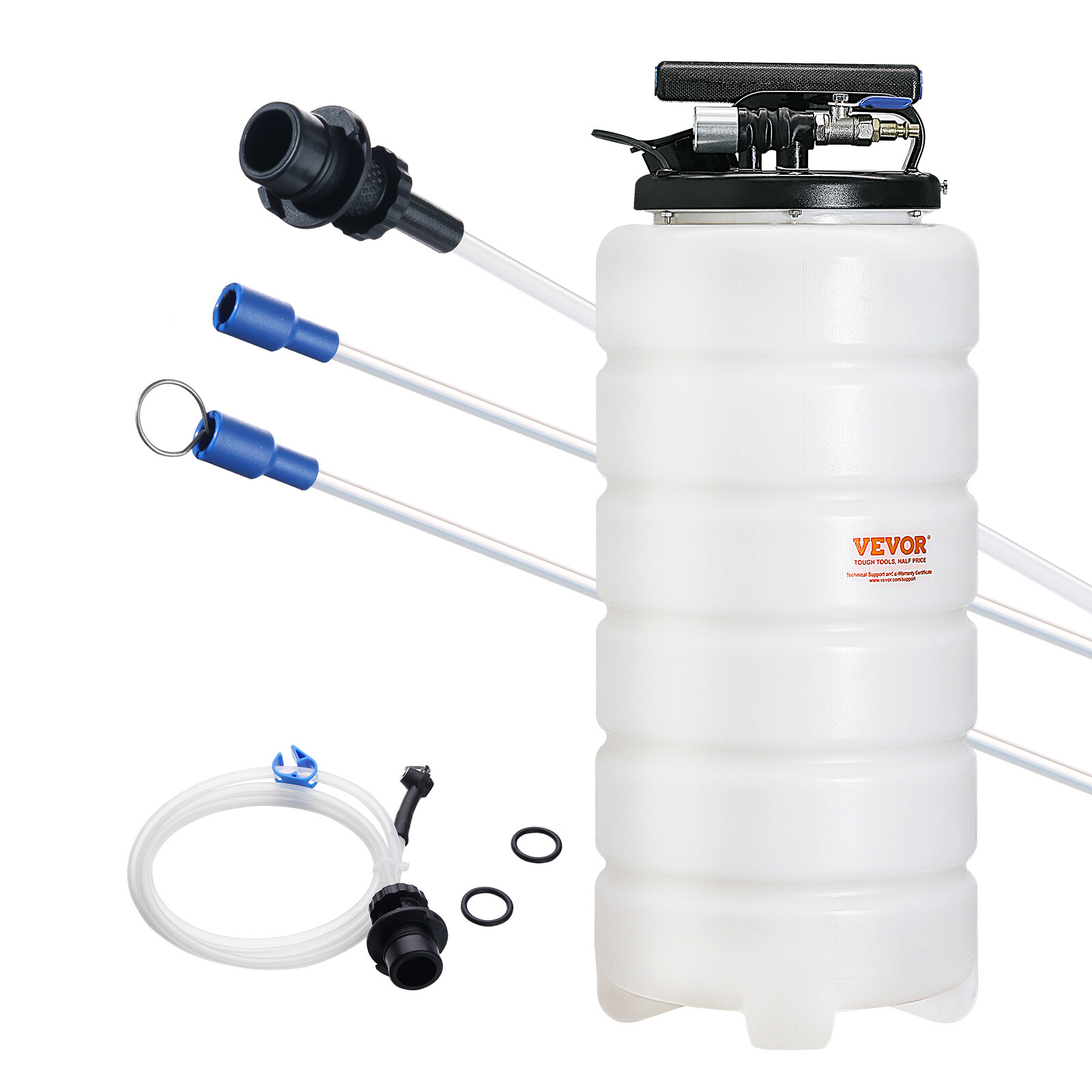 VEVOR Fluid Extractor Pneumatic or Manual Oil Change Vacuum Pump 4 Gallons/15L