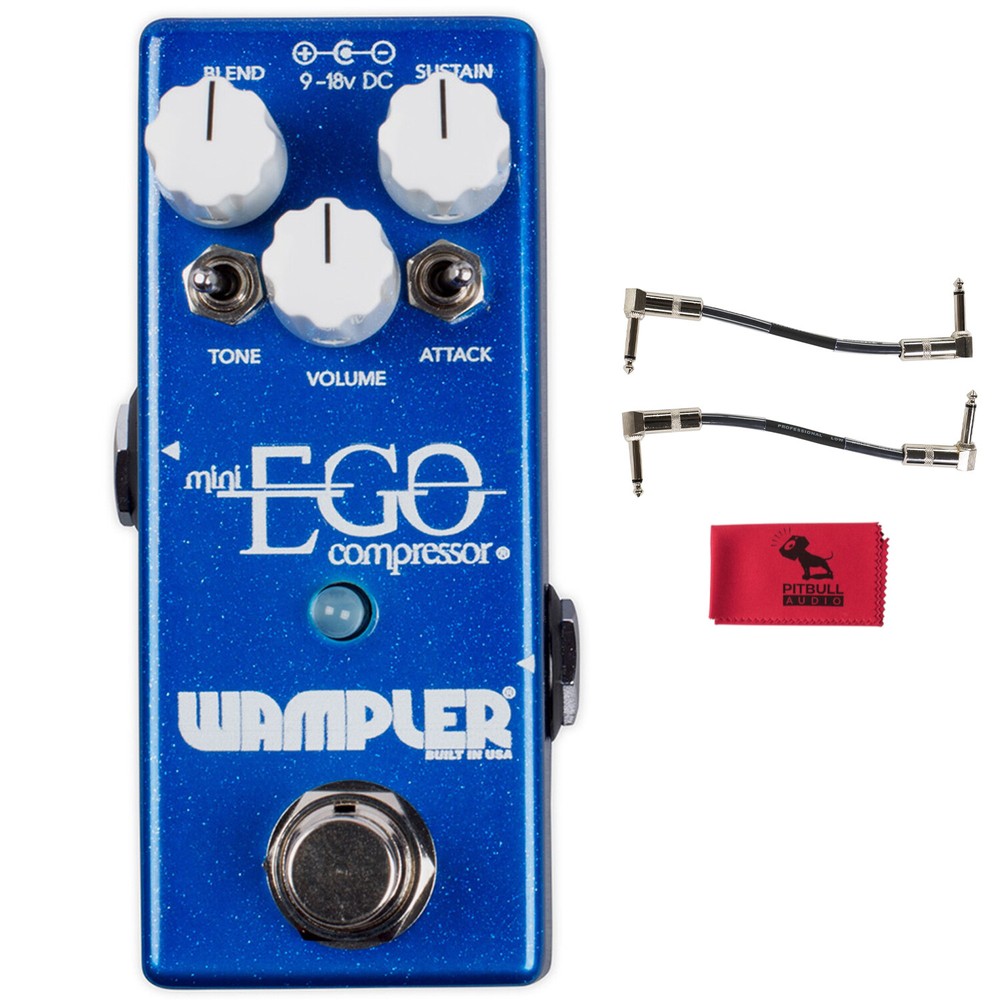 Wampler Mini Ego Compressor Pedal w/ Patch Cables & Cloth
