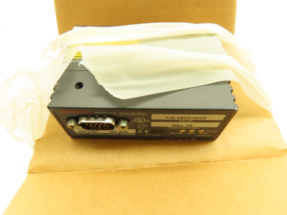 Microscan MS-820 Fixed Barcode Scanner Reader Medium Density FIS-0820-0009