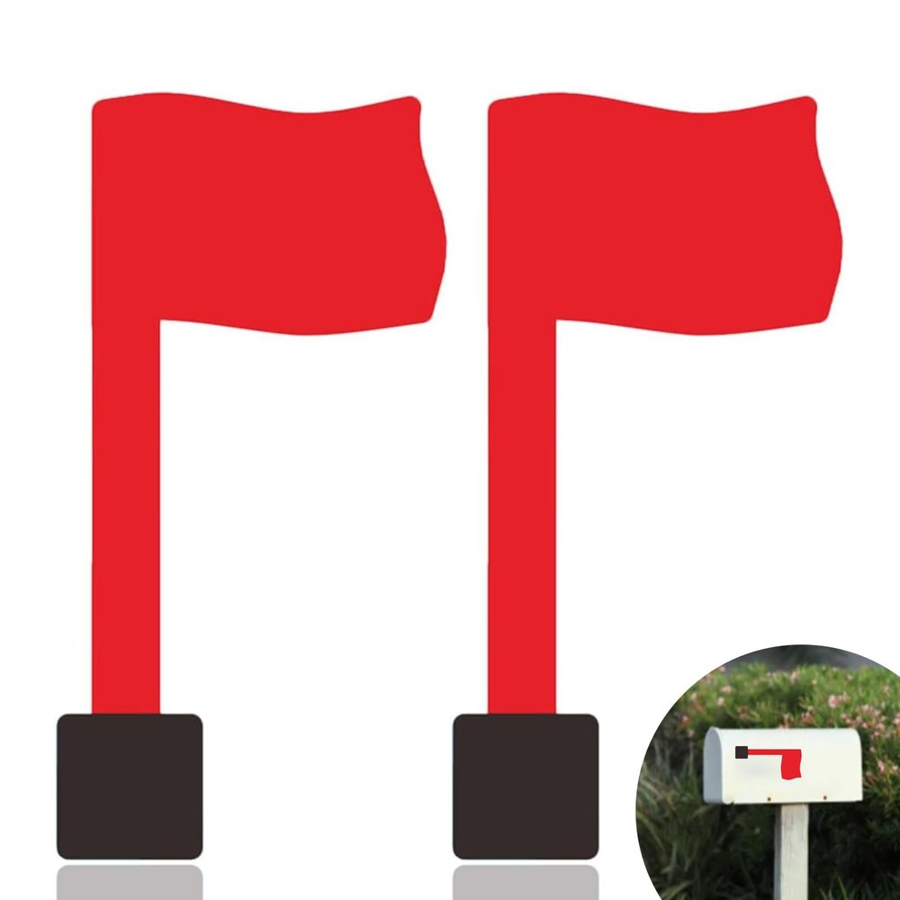 2Pcs Mailbox Flag Replacement Kit Red Flag for Mailbox Universal Replacement ...