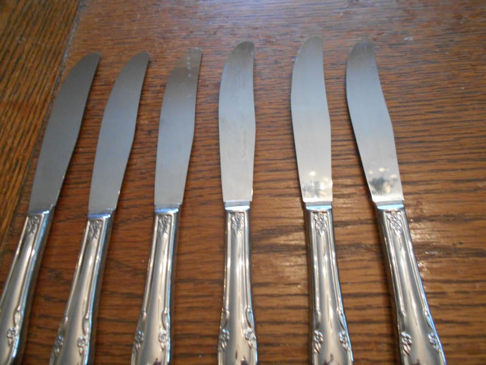 6 Rogers Stainless FENWAY Pattern Dinner Knives Oneida Ltd 2268