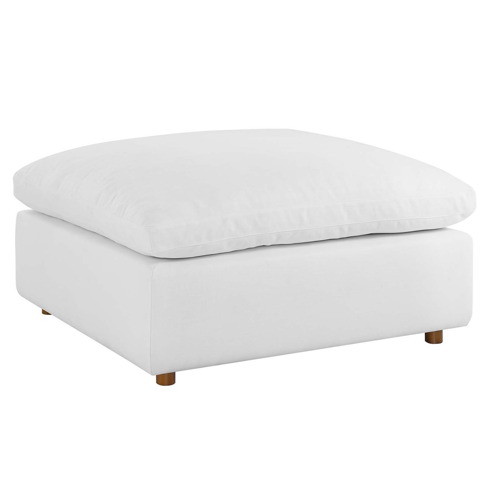 Modway Commix Down Filled Overstuffed Ottoman in Pure White