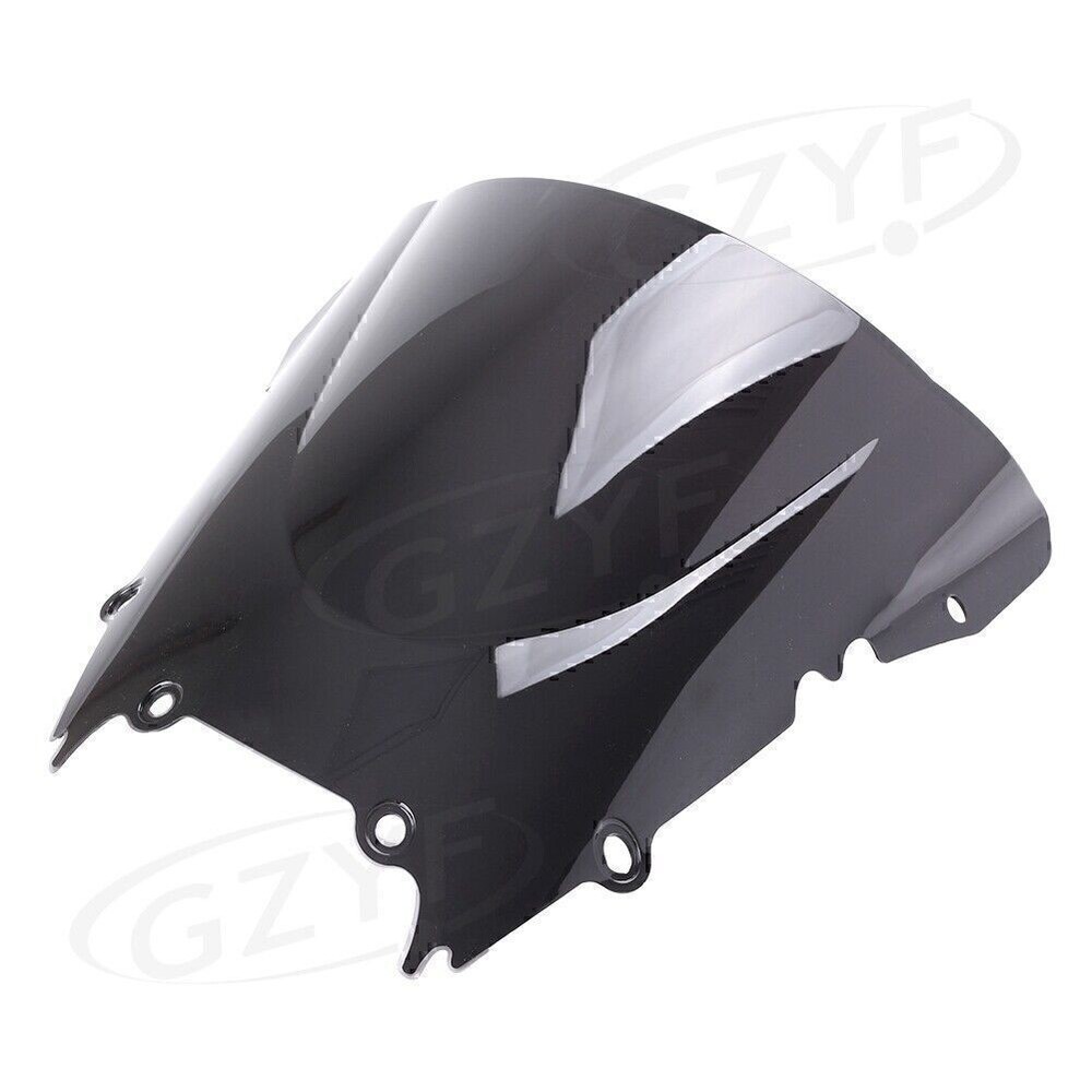 Black Motor Front Screen Windshield Double Bubble For Yamaha YZF R6 1999-2002