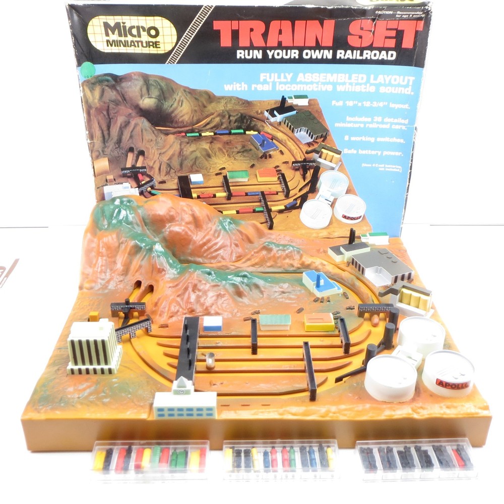 Vintage Apollo Micro Miniature Train Set - Complete In Box - Working