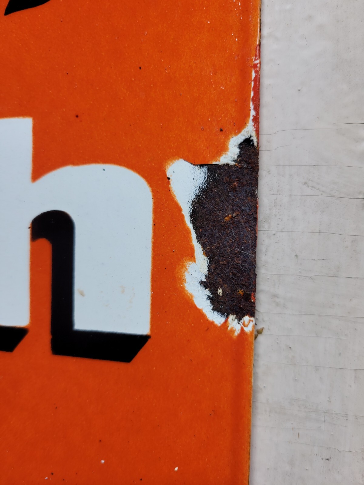 VINTAGE ORANGE CRUSH PORCELAIN SIGN OLD SODA FLANGE COLA BEVERAGE DRINK FOOD 20"