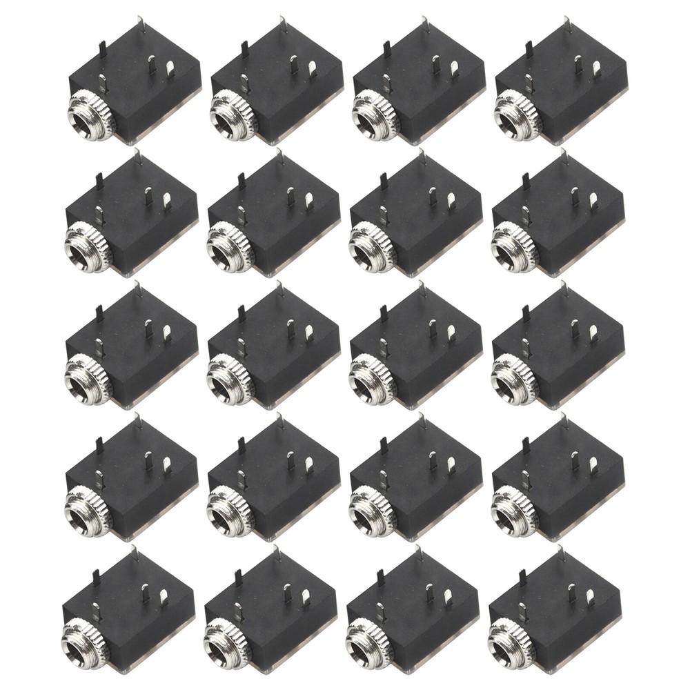 20 Pcs 5 Pin 3.5mm Audio Mono Jack Socket PCB Panel Mount for Headphone D