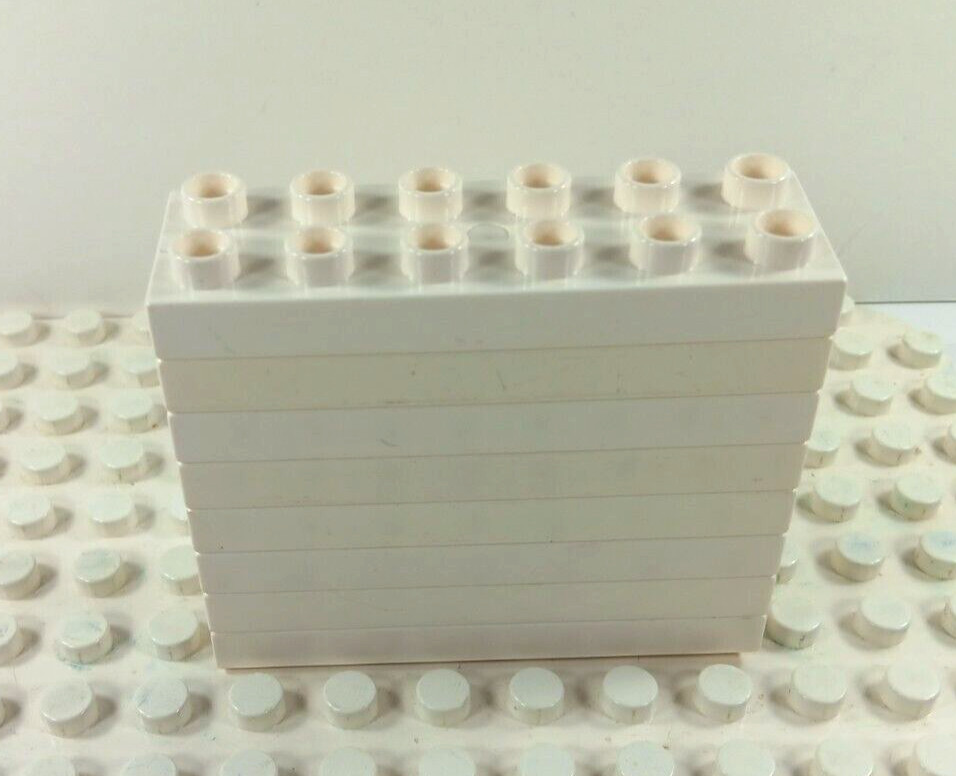 Lego Duplo Brick 2X6 flat (8) white