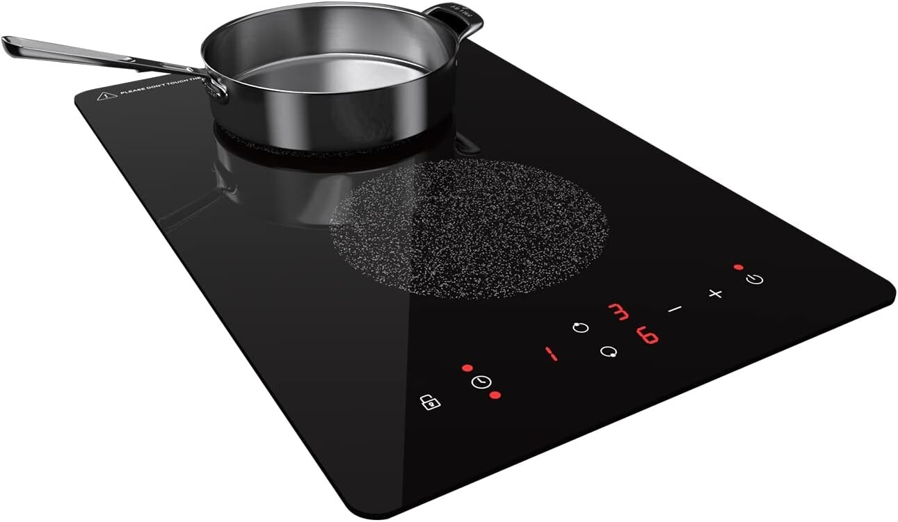Doumigo Induction Cooktop, 2 Burner Electric Cooktop 120V Vertical Stove 1800W