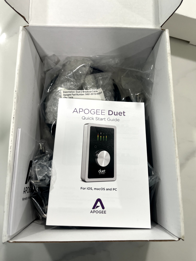 Apogee Duet 2 USB Interface - COMPLETE Bundle Box + 2 Breakout Cables - Unused