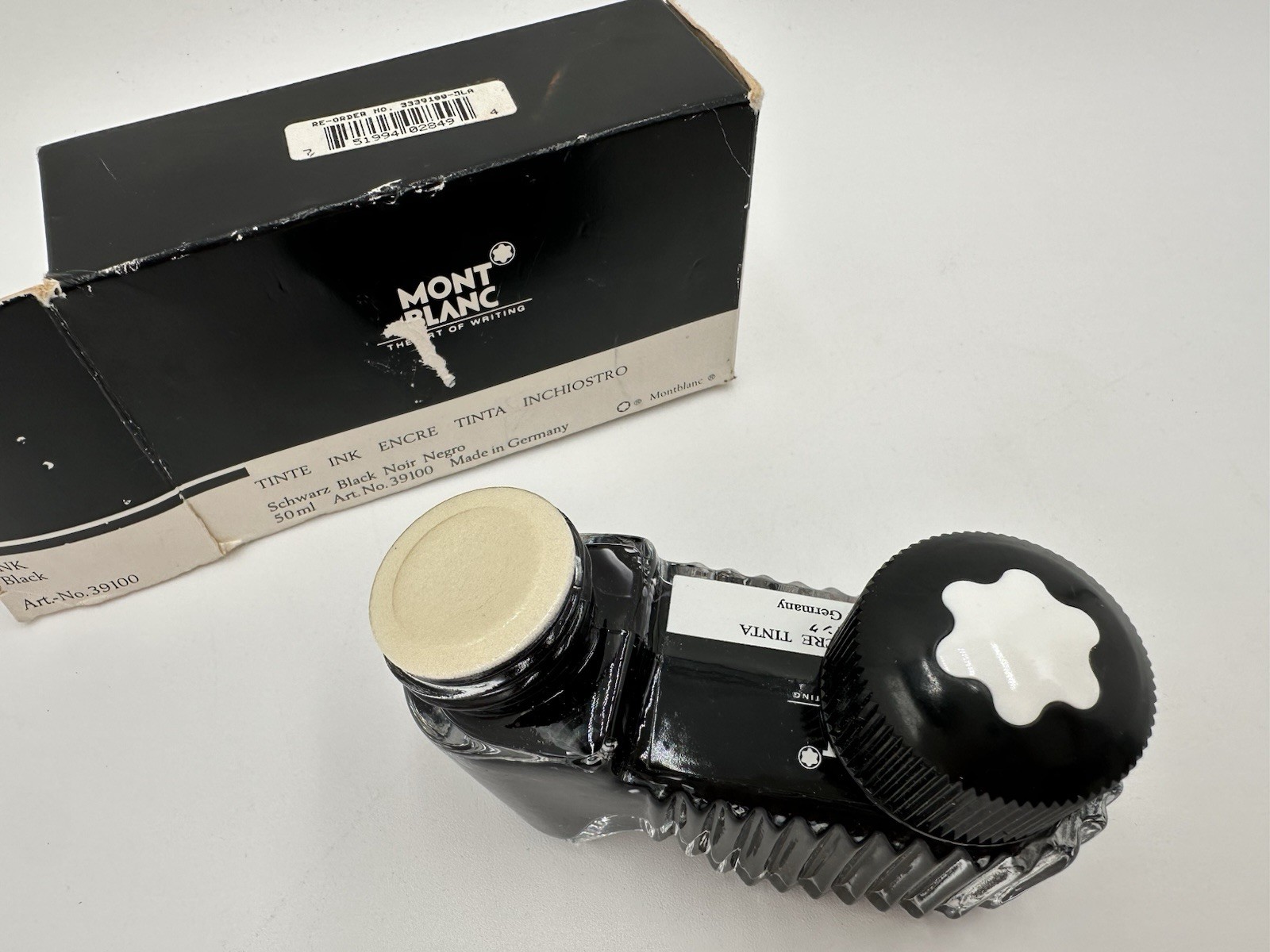 Vintage Mont Blanc Ink & Bottle 39100 BLACK 50ml Vintage NEW