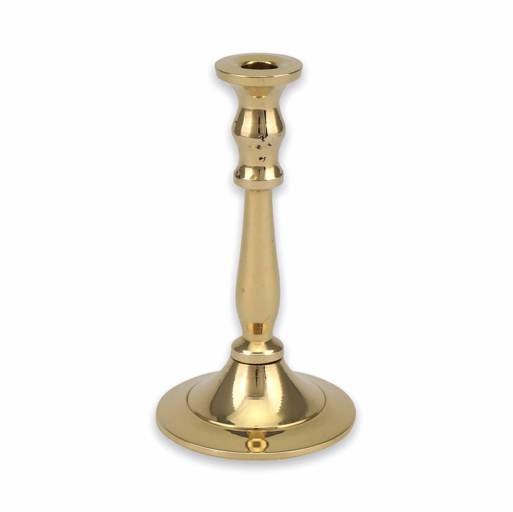 Small Brass Candle Holder for Thin Candles - Mini Brass Candlestick, Tiny Stand