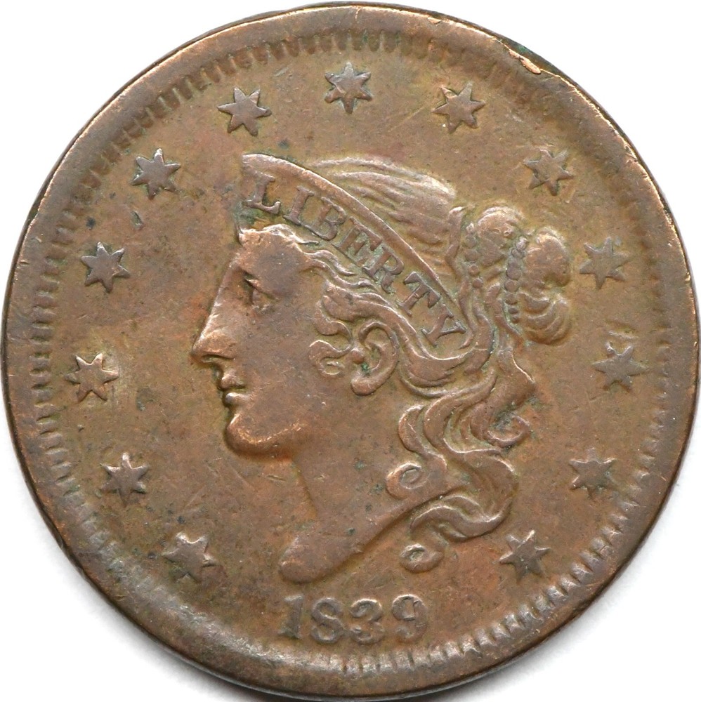 1839 large cent