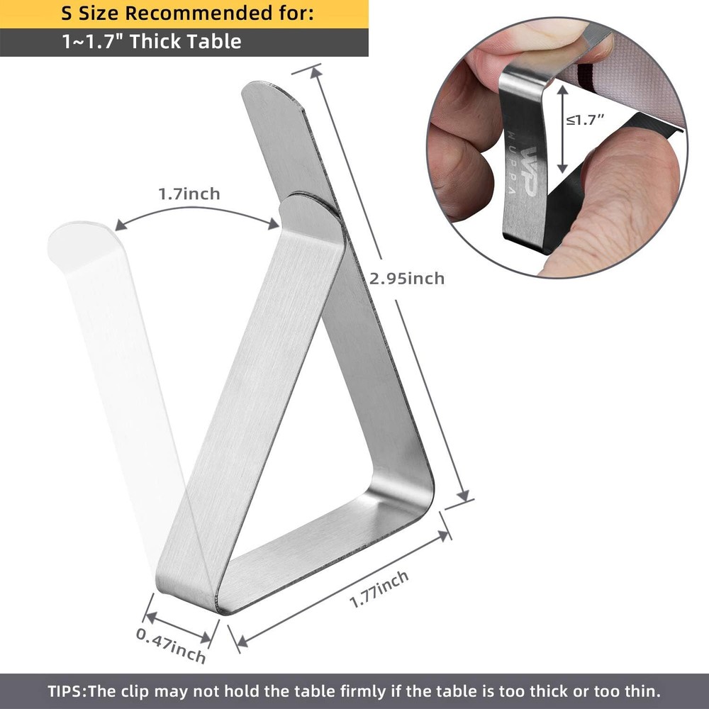 ozozo Tablecloth Clips - for 12 Pack S( 1~1.7inch)