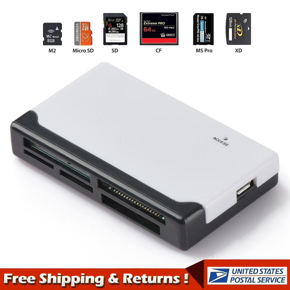 6in1 Card Reader Hub USB 2.0 Type C Micro SD TF CF Smart Memory Adapter Computer