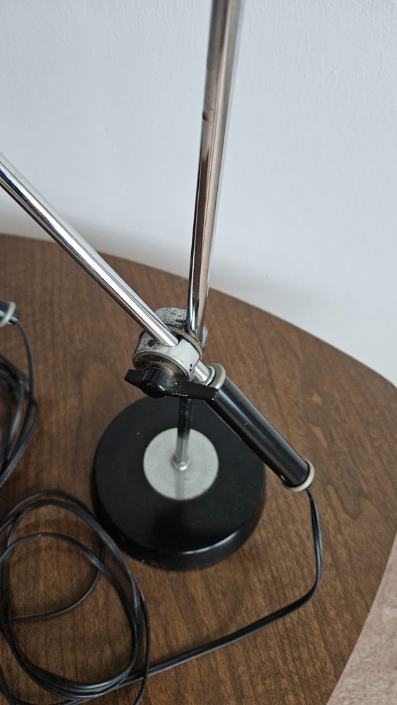 Vintage Robert Sonneman Chrome Ball Adjustable Table Lamp Single-Head Orbiter