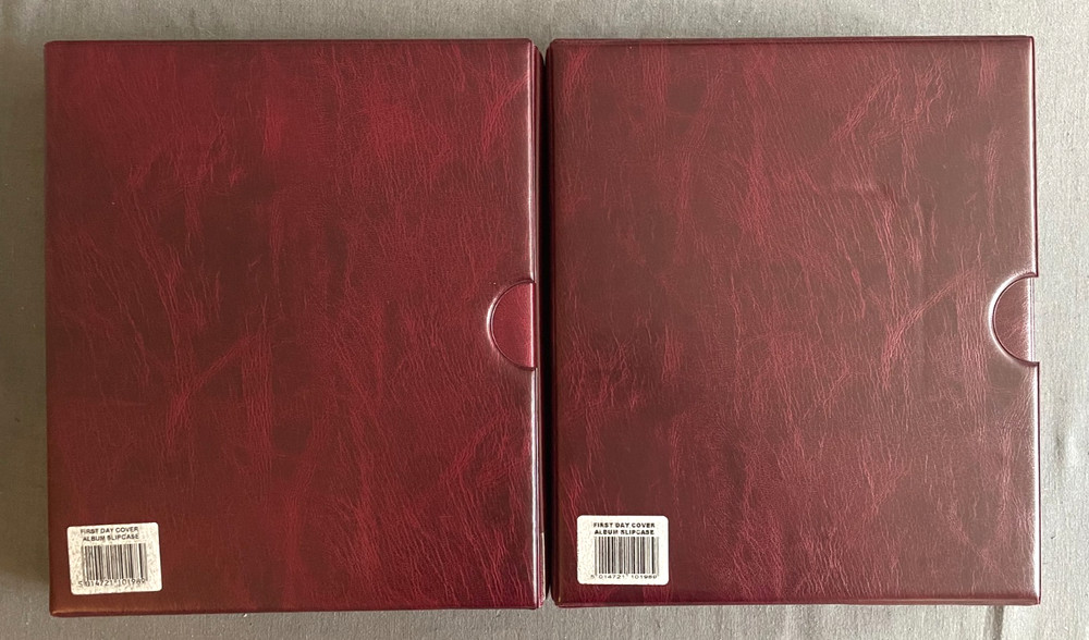 Royal Mail FDC albums with slipcases and 20 inserts x 2