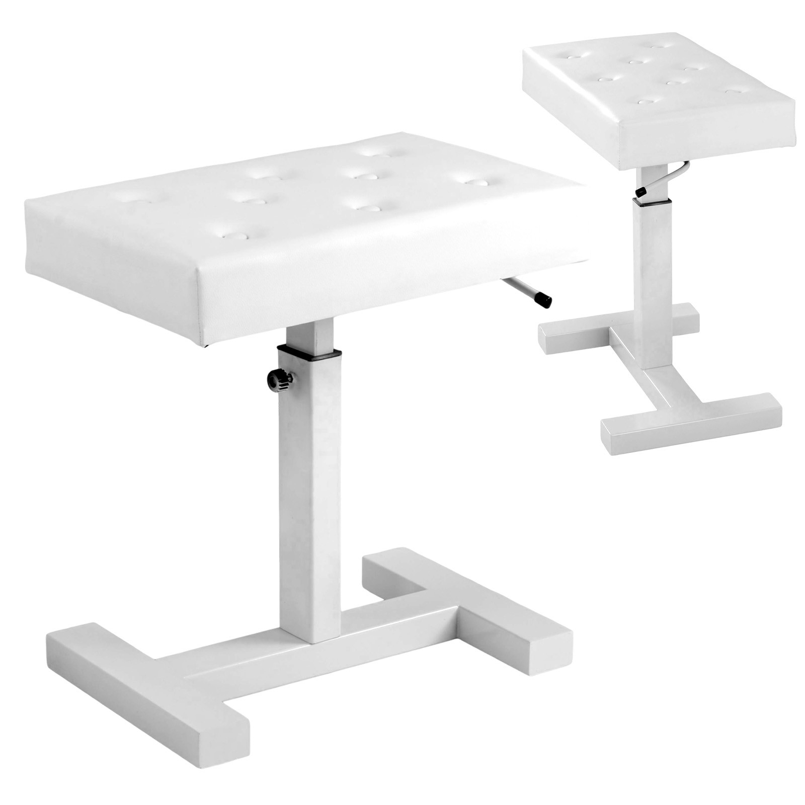 Hydraulic Lifting Piano Bench Height Adjustable Keyboard Bench Seat Stool(White)