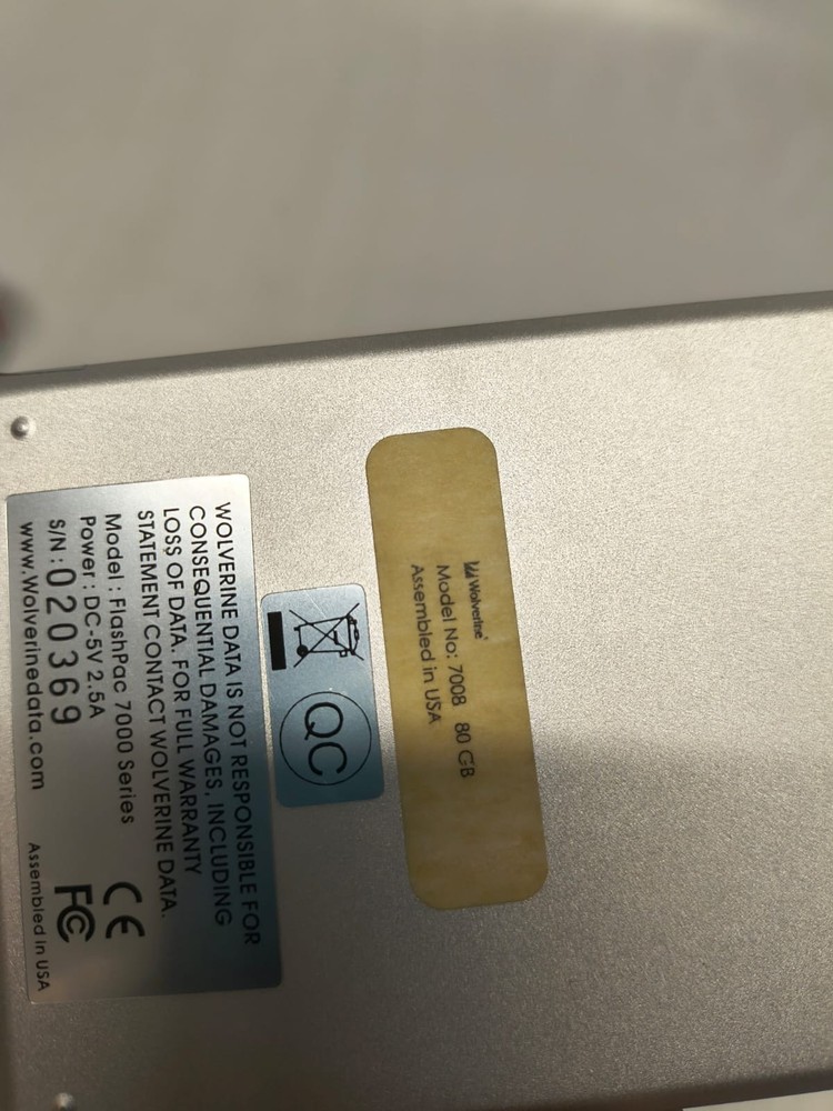 Wolverine Data 80GB FlashPac 7000 Series Portable Data Storage HDD Version