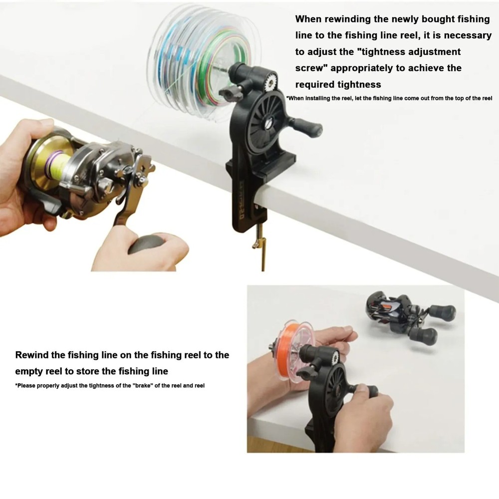 Fishing Line Winder Spooler Table Clamp Adjustable Reel Spooling Machine Tool