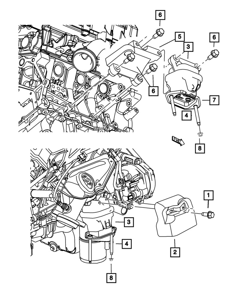 Genuine Mopar Engine Support Bracket 5166040AB