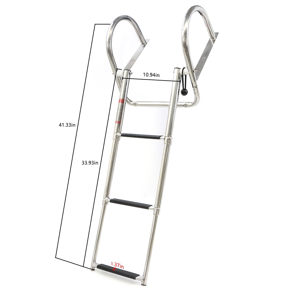 Boat Ladder Stainless Steel Telescoping Foldable Marine Ladder 2-3-4-5 Steps
