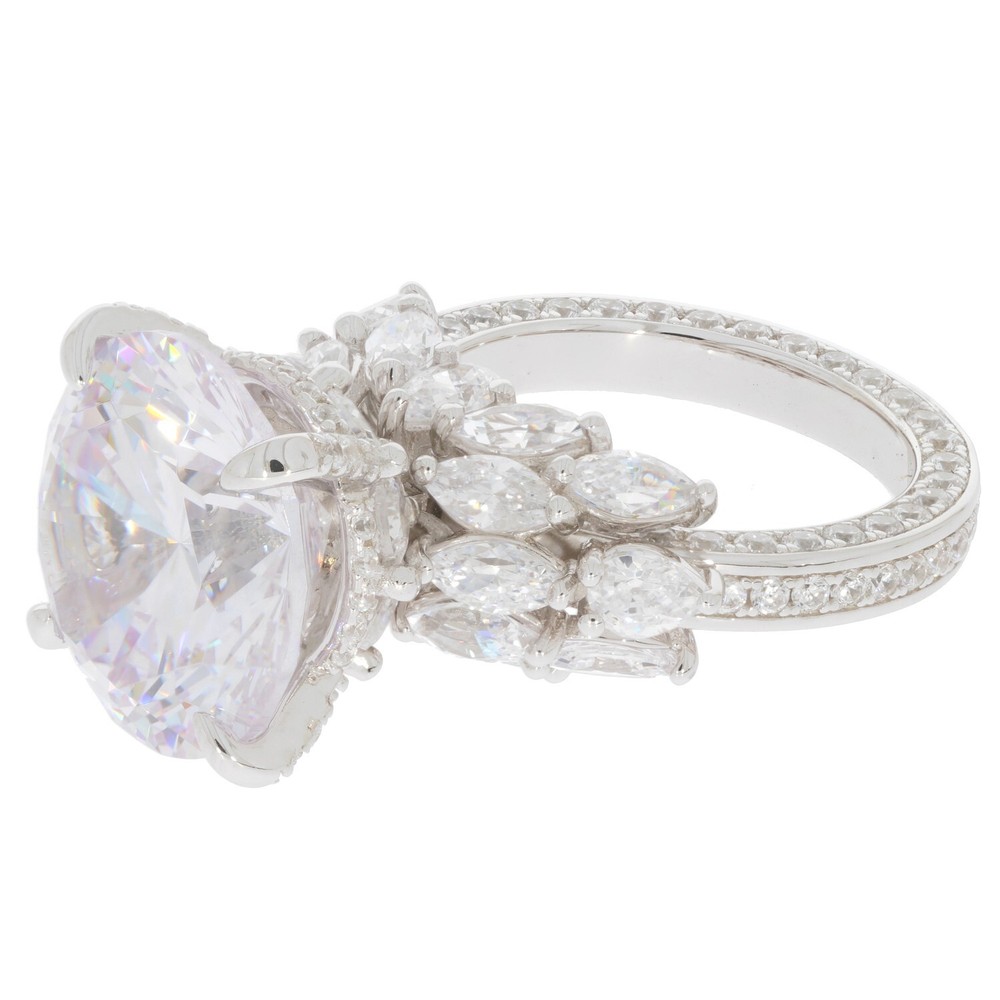Sterling Silver Semi Mount Ring Setting Round RD 14X14mm Solitaire
