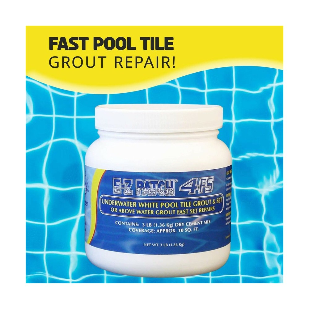 E-Z Patch 4 Fast Setting Underwater White Pool Tile & Grout Repair - Tile Gro...