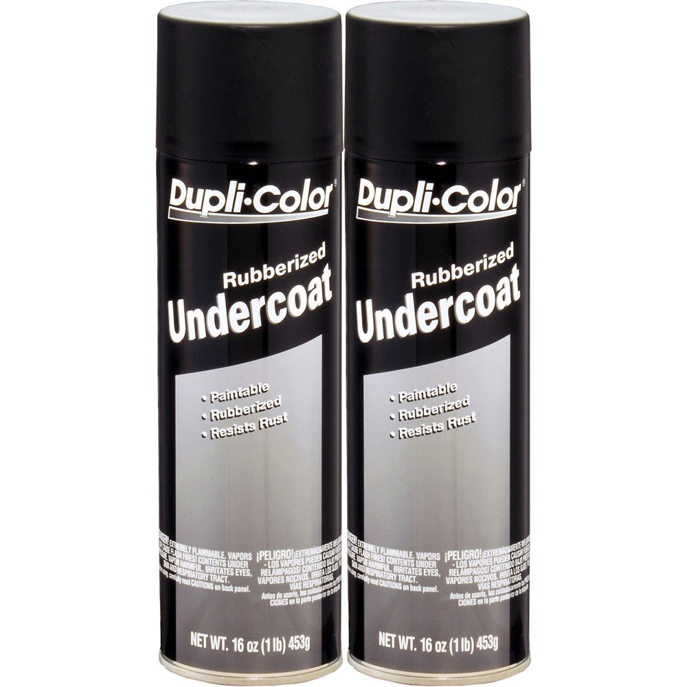 Duplicolor UC101 (2-Pack) Paintable Rubberized Undercoating, Black, 16oz Aerosol