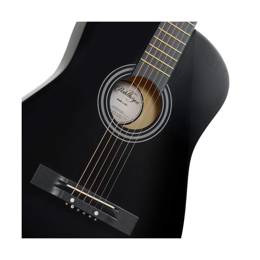 Ashthorpe 38-inch Beginner Acoustic Guitar Package (Black), Basic Starter Kit...