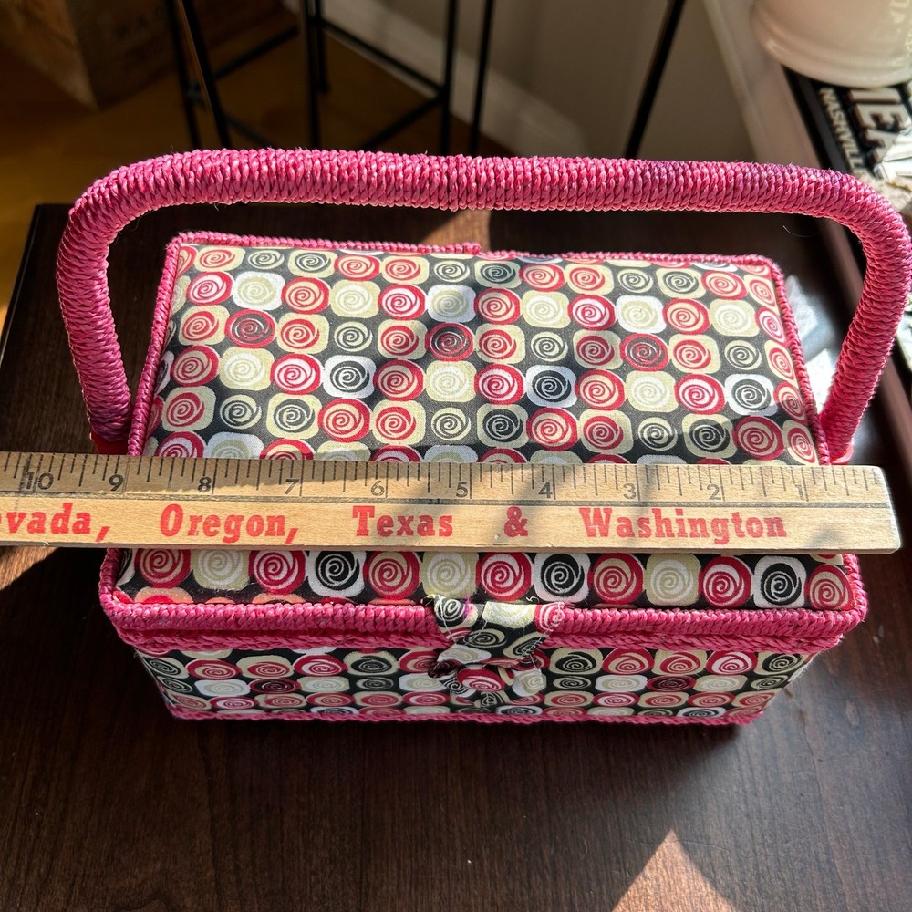 Wicker Sewing Basket Complete with Insert Tray & Extras