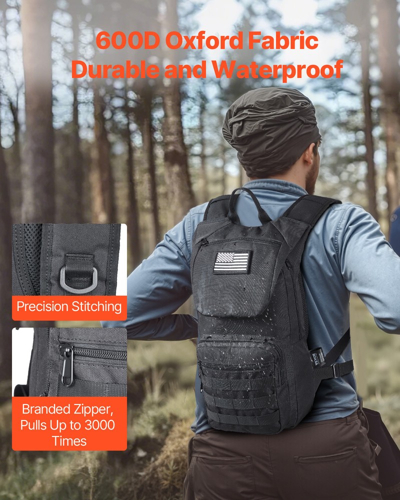 VEVOR Tactical Molle Hydration Pack Backpack 3L Water Bladder Cycling Hiking