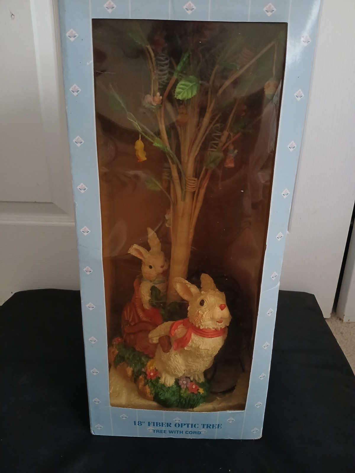 Vintage Cotton Tale Collection Easter 18 Inch Fiber Optic Tree 6 Color With Cord