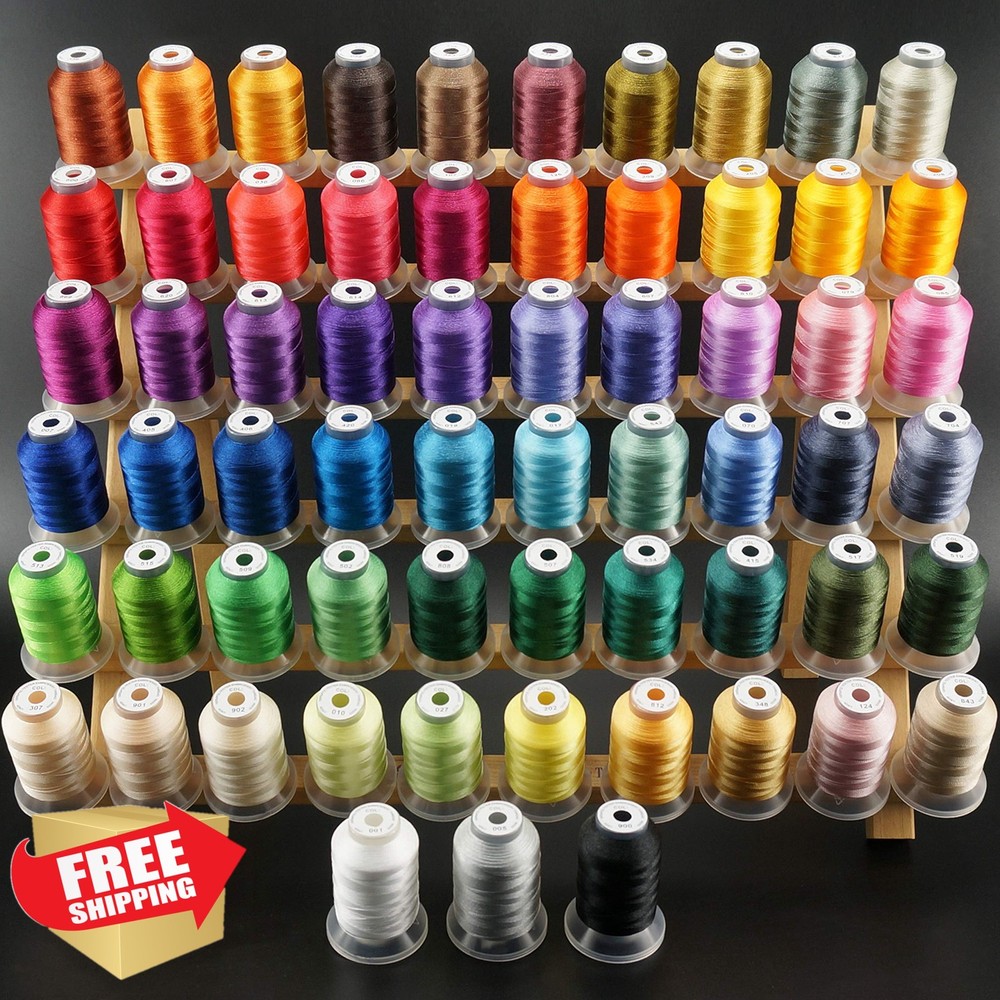 New brothread 63 Colors Polyester Embroidery Thread Kit 500M Spools