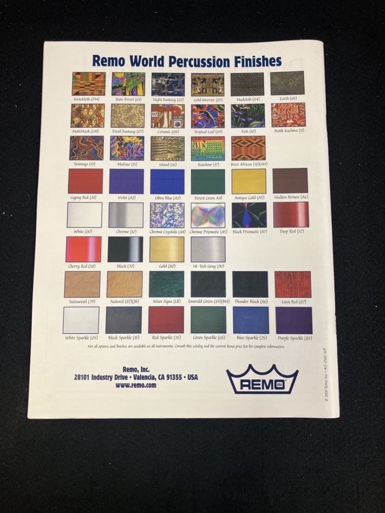 REMO 2000 WORLD PERCUSSION CATALOG, DRUMMING DEFINES US