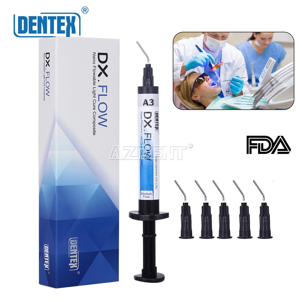 Dentex Dental Flowable Light Cure Composite Resin Low Flow/Medium Flow A1 A2 A3