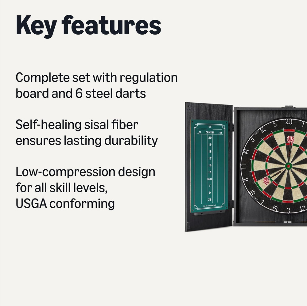 Amazon Basics Dartboard Cabinet Set
