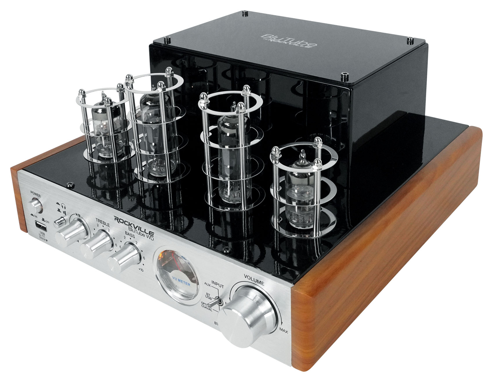 Rockville Blutube WD 70w Bluetooth Tube Amplifier/Home Stereo Receiver 2-Tone