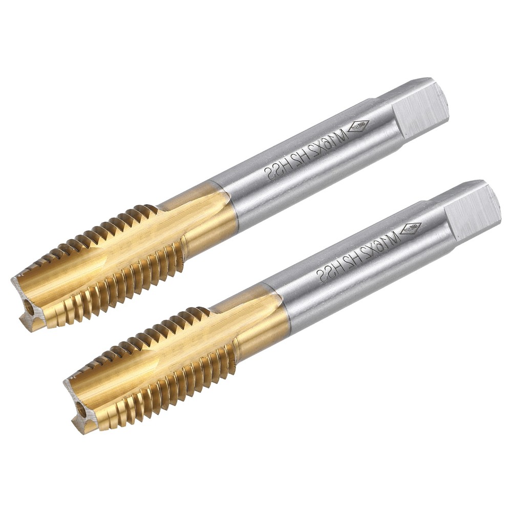 Spiral Point Threading Tap M16 x 2 Thread Titanium Coated HSS 2pcs