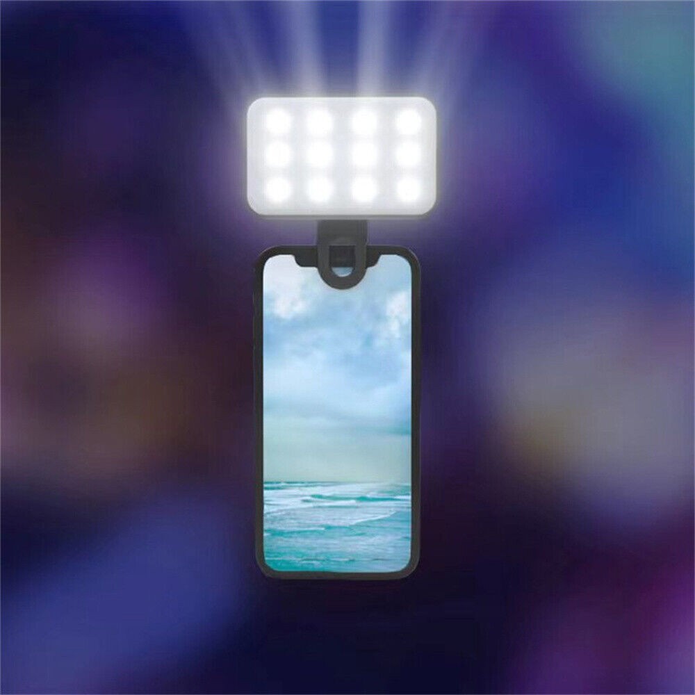 Portable Mini LED Fill Light Mobile Phone Clip-On Selfie Light USB Rechargeable
