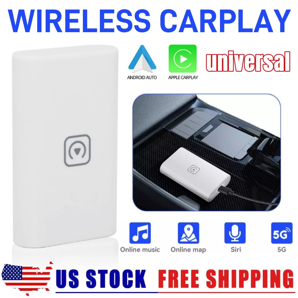 Auto Wireless CarPlay Adapter For Apple Android Wireless Dongle Plug＆Play USB US
