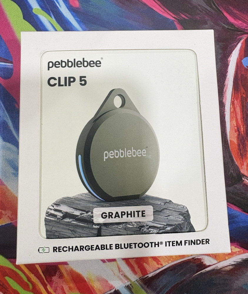 NEW Pebblebee Clip 5 Graphite - Rechargeable Tracker - Works with Apple &Android