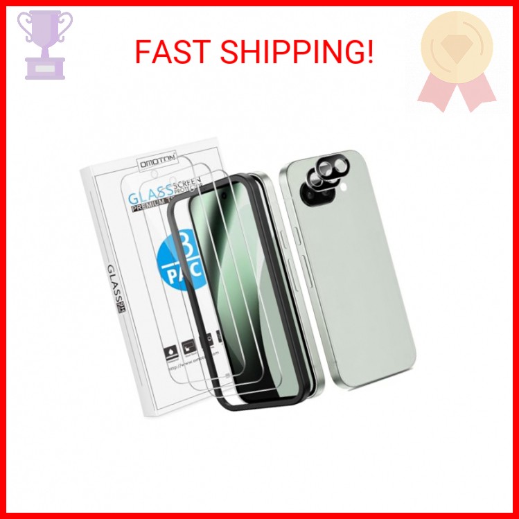 OMOTON 3 Pack Screen Protector for Google Pixel 10a +2 Pack Camera Lens Protecto