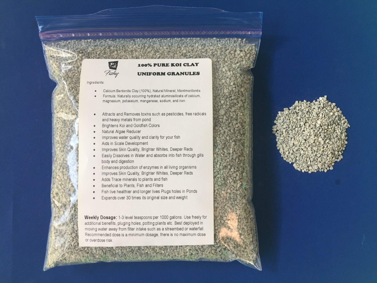 100% Pure KOI CLAY CALCIUM BENTONITE for KOI and GOLDFISH Ponds BULK PRICE SAVE!