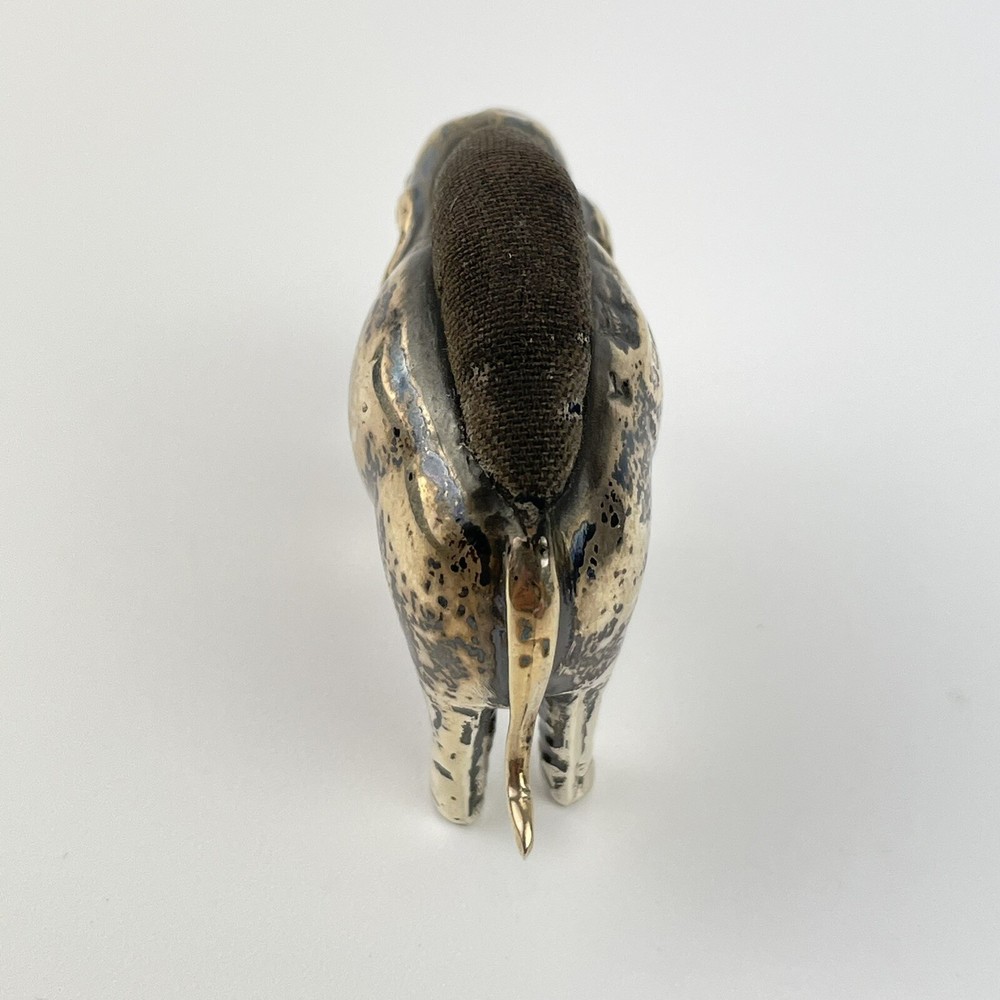 Fine Antique Solid Silver Novelty Elephant Form Pin Cushion William Neale 1906