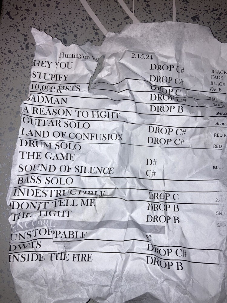Disturbed Setlist Huntington