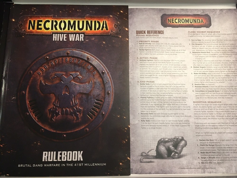 Necromunda Starter Rules Bundle Book Templates Game Mat Rule Reference Ruler New